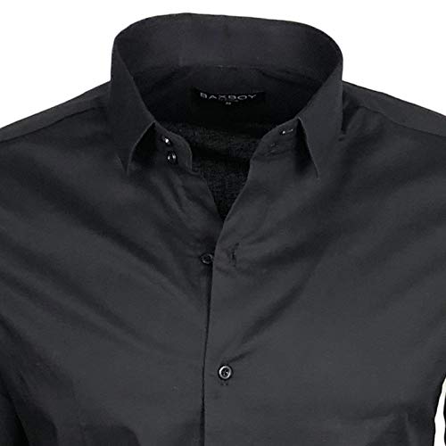 Baxboy - Camisa de manga larga para hombre, de corte ajustado, fácil de planchar, para trajes, trabajo, bodas, tiempo libre, R-44 rojo XL