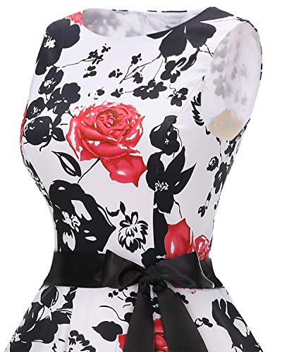 Bbonlinedress 50s Vestidos Vintage Retro Rockabilly Clásico RedFlower XS