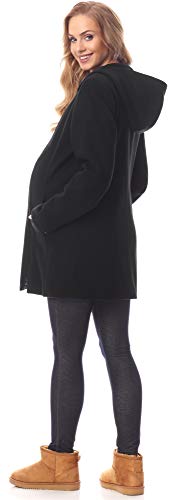 Be Mammy Abrigo Chaqueta Premamá de Lana Embarazo Ropa Invierno BE20-226 (Negro, EU 34=ES 34)