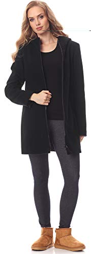 Be Mammy Abrigo Chaqueta Premamá de Lana Embarazo Ropa Invierno BE20-226 (Negro, EU 34=ES 34)