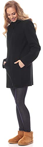 Be Mammy Abrigo Chaqueta Premamá de Lana Embarazo Ropa Invierno BE20-226 (Negro, EU 34=ES 34)