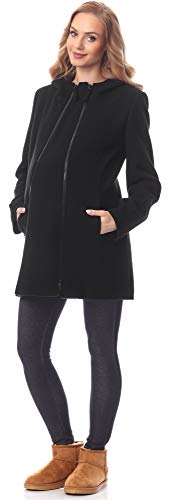 Be Mammy Abrigo Chaqueta Premamá de Lana Embarazo Ropa Invierno BE20-226 (Negro, EU 34=ES 34)