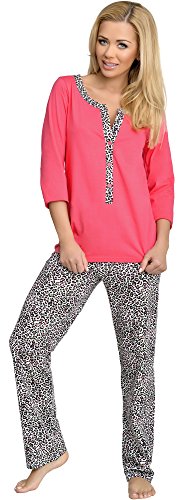 Be Mammy Premamá Pijama Dos Piezas Lactancia Ropa de Cama Maternidad Mujer 1N2TT2 (Coral, M)