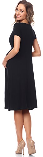 Be Mammy Vestido de Cóctel Premamá Embarazo Ropa Verano BE20-217 (Negro, S)