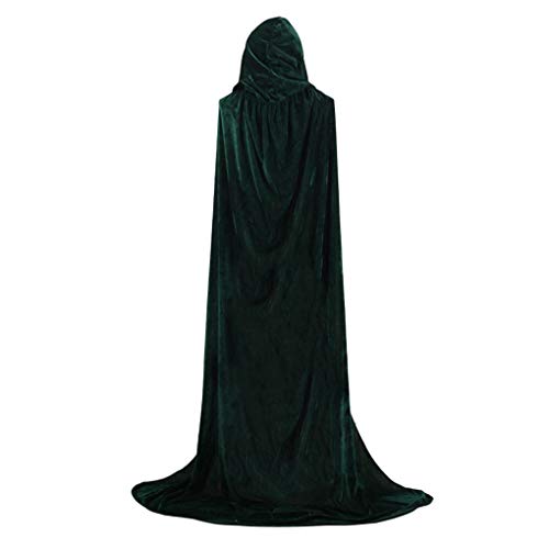 Beaums Disfraces de Halloween Hombres de Las Mujeres Capa con Capucha Adulto Bruja Partido vacacionales de Larga Negro Capas Capes Capucha