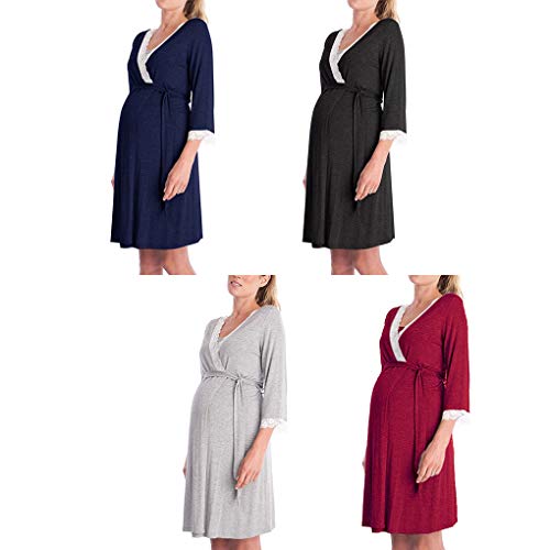 Beaums Mujeres vestido de maternidad madre lactante camisón ropa de noche de la lactancia materna