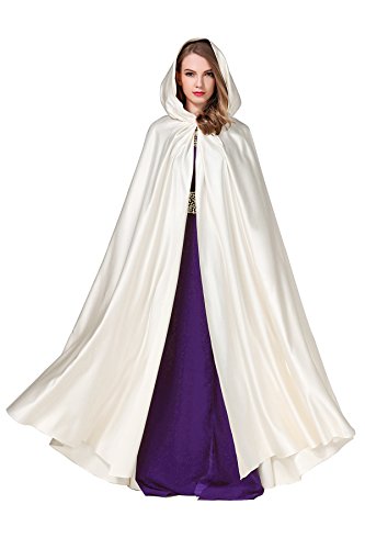 BEAUTELICATE Capa con Capucha Medieval Mujer Abriga Larga para Novia Disfraz De Halloween Navidad Fiesta Carnaval Princesa Cosplay
