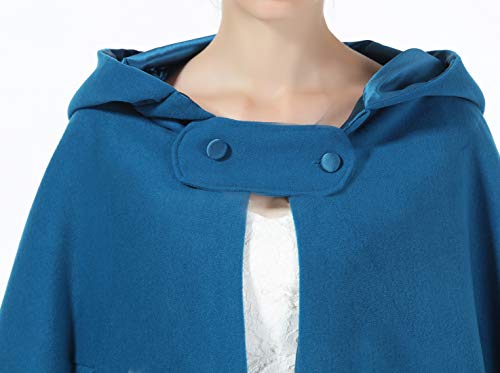 BEAUTELICATE Capa con Capucha Mujer Invierno Largo Poncho Lana para Vestido de Novia Boda Fiesta Navidad Halloween Medievales