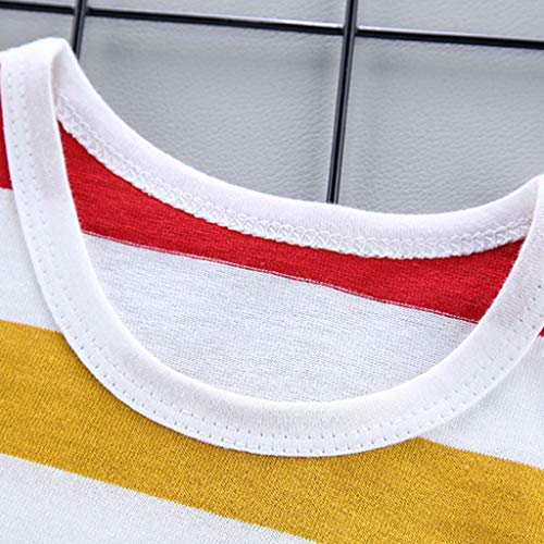 Bebe Mono Conjunto Niño Camiseta Manga Corta con Estampado de Dibujos Animados Camisa y Correa Cortos Pantalón Corto Trajes Unisex Verano Tops y Pantalones 6 Meses a 3 años