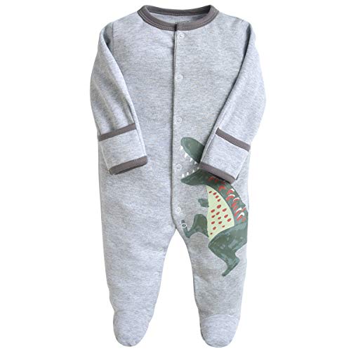 Bebé Niños Niñas Mono Mameluco de Manga Larga Body Algodón Peleles Comodo Pijama Regalo de Recien Nacido, Pack de 3, 0/3 Meses