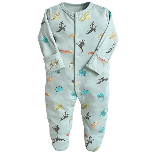 Bebé Niños Niñas Mono Mameluco de Manga Larga Body Algodón Peleles Comodo Pijama Regalo de Recien Nacido, Pack de 3, 0/3 Meses