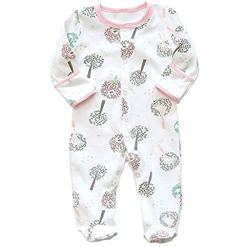 Bebé Niños Niñas Mono Mameluco de Manga Larga Body Algodón Peleles Comodo Pijama Regalo de Recien Nacido, Pack de 3, 6/9 Meses