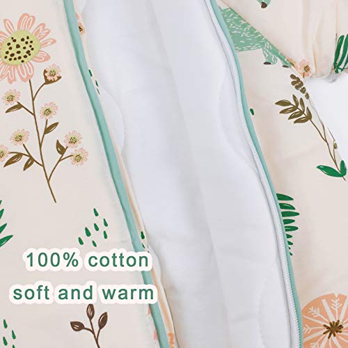 Bebé Saco de Dormir para Niños Niñas Manga Separable con Piernas Algodón Pijama Cremallera Mamelucos Mono Invierno Traje de dormir 3-5 años,amarillo(3.5Tog)