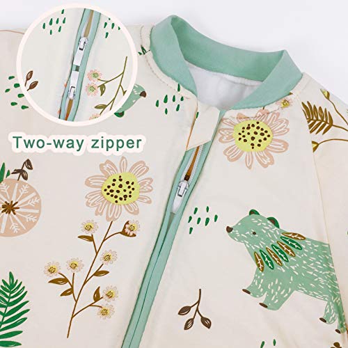 Bebé Saco de Dormir para Niños Niñas Manga Separable con Piernas Algodón Pijama Cremallera Mamelucos Mono Invierno Traje de dormir 3-5 años,amarillo(3.5Tog)