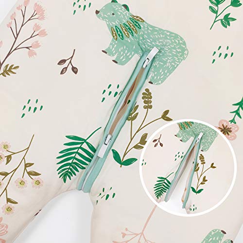 Bebé Saco de Dormir para Niños Niñas Manga Separable con Piernas Algodón Pijama Cremallera Mamelucos Mono Invierno Traje de dormir 3-5 años,amarillo(3.5Tog)