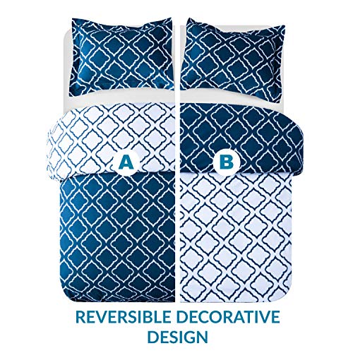 Bedsure Funda Nórdica Cama 90 Azul Marino - Fundas Edredón Nórdico 150x220cm con 1 Funda de Almohada 40x75cm - Microfibra Muy Suave Hipoalergénica Transpirable