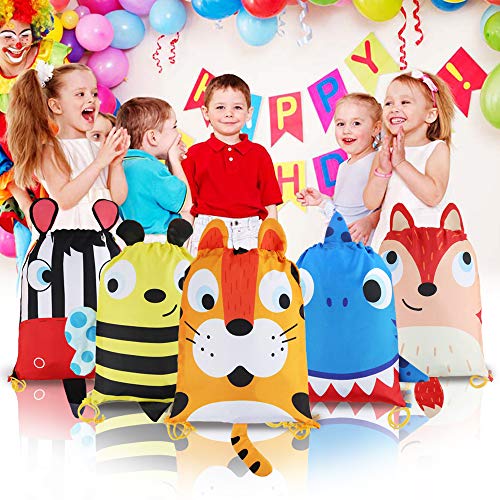 BeebeeRun Bolsas de Cuerdas Infantil Niños Niñas,10 pcs Bolsas Cordon Regalo Fiesta Cumpleaños,Saco de Deporte Bolsas de Gimnasio