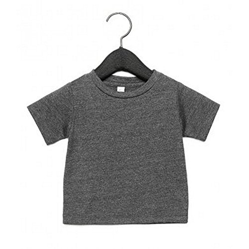 Bella + Canvas Camiseta de Manga Corta con Cuello Redondo Para Bebé (12-18 Meses/Gris Oscuro Mezcla)