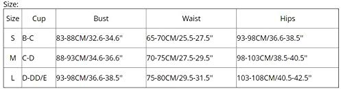 BENGKUI Bikini,Poliéster Bañadores Bañador Bikini Mujer Traje De Baño Push Up Cintura Bajo Bikinis Set Natación Femenino,M