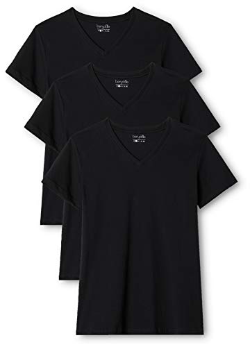 Berydale BD158 Camiseta de manga corta con cuello de pico, Negro (Schwarz), 2XL, Pack de 3