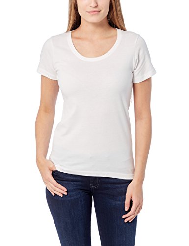 Berydale Camiseta de manga corta de mujer, con cuello redondo, pack de 3, Blanco, S
