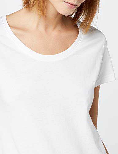 Berydale Camiseta de manga corta de mujer, con cuello redondo, pack de 3, Blanco, XL