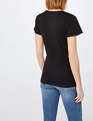 Berydale Camiseta de manga corta de mujer, con cuello redondo, pack de 3, Negro, M