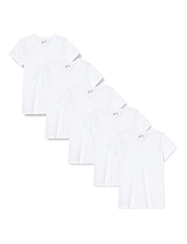 Berydale Für Sport & Freizeit, V-Ausschnitt Camiseta, Blanco Weiß), Small, Pack de 5