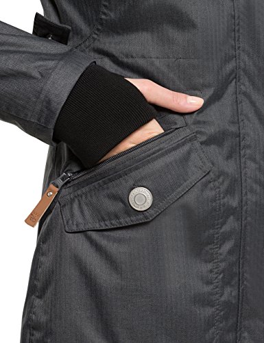 Berydale Parka para mujer con capucha y lazos para los pulgares, Gris, 34 (Talla del fabricante: XS)