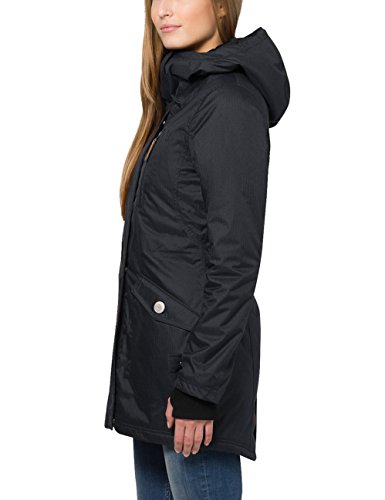 Berydale Parka para mujer con capucha y lazos para los pulgares, Negro, 36 (Talla del fabricante: S)