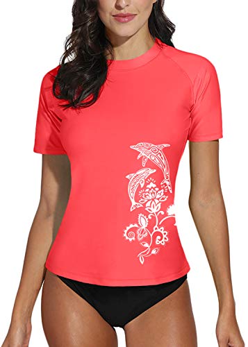 BesserBay Camiseta de natación de manga corta con protección solar UPF 50+ 
