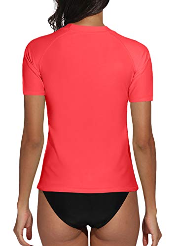 BesserBay - Camiseta de natación para mujer de Rashguard FPS 50+, manga corta