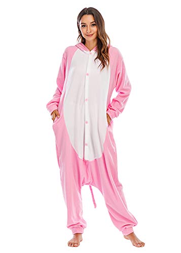 BGOKTA Disfraces de Cosplay para Adultos Pijamas de Animales One Piece Cerdo, L