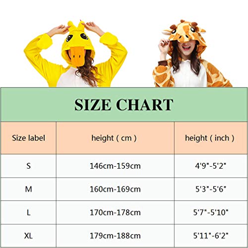 BGOKTA Disfraces de Cosplay para Adultos Pijamas de Animales One Piece Jirafa, L