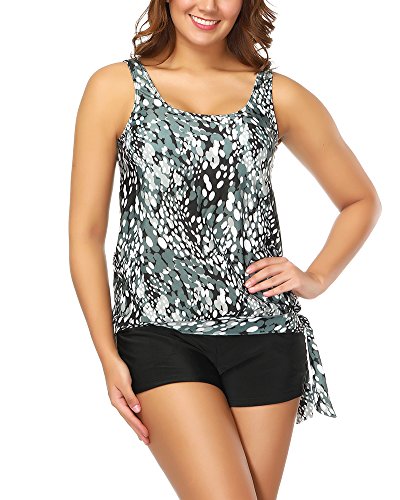 Bikini Conjuntos De Dos Piezas Beachwear Swimsuit Mujeres Tallas Grandes Tank Top Deportivo Tankini Bañadores Gris XL