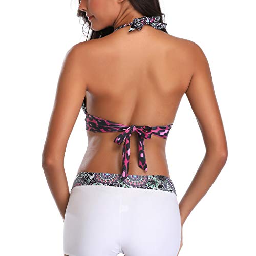 Bikini Mujer 2019 Traje de baño de Dos Piezas - Push Up Trajes de baño Top Volante con Cintura Alta Conjunto de Partes Inferiores Delgadas