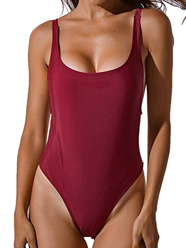 Bikini Mujer Push-up Acolchado Bra Trajes de baño una Pieza V-Cuello Vendaje Color solido1310