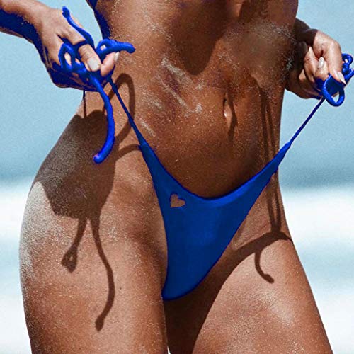 Bikini Tanga Mujer 2019 SHOBDW Sexy Bañador Mujer Playa de Verano Vendaje Color Sólido Traje de Baño Mujer Bañadores de Mujer(Azul,S)