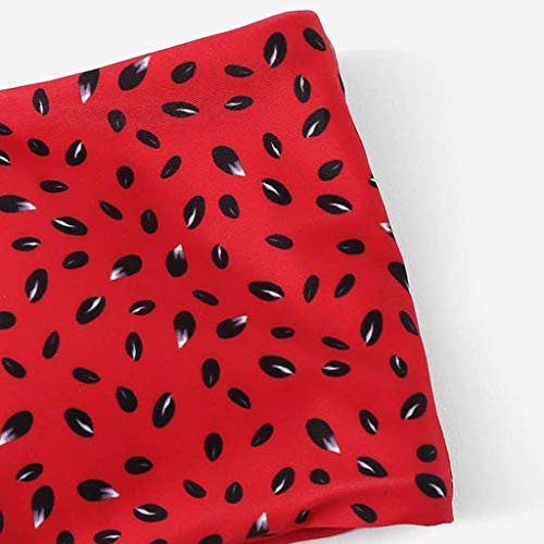 Bikinis Mujer 2019 Brasileños SHOBDW Sexy Traje de Baño Mujer Dos Piezas Conjunto de Bikini Push Up Tanga Bra Bandeau Rojo Sandía Playa Bañadores de Mujer Cintura Alta(Rojo,S)