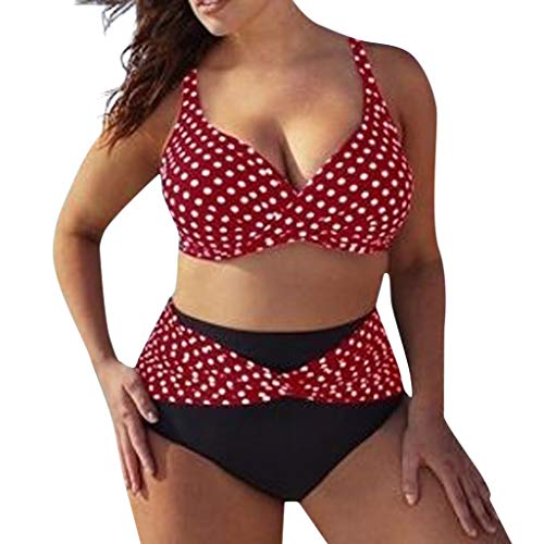 Bikinis Mujer 2019 Tallas Grandes LANSKIRT Trajes de baño con Estampado de Puntos para Mujeres bañadores Casual Conjunto de Bikini Tangas Dos Piezas para Playa Verano Tankini S-5XL
