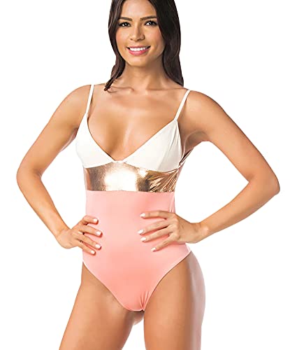 Bikinis Mujer Push Up Bañadores Enteros Mujer Reductores Bañador Natacion Mujer Bikini Disimular Barriga Playa Surf Trikini Swimwear Women Monokini Trajes de Baño para Mujer Swimsuit One Piece Rosa S