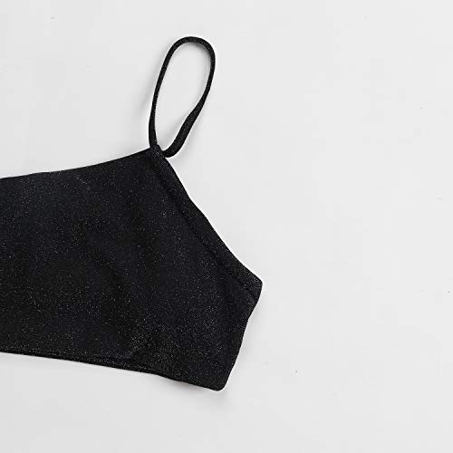 Bikinis para Mujer de Un Hombro Traje de Baño de Cristal Brillante Bañador Top de Tubo