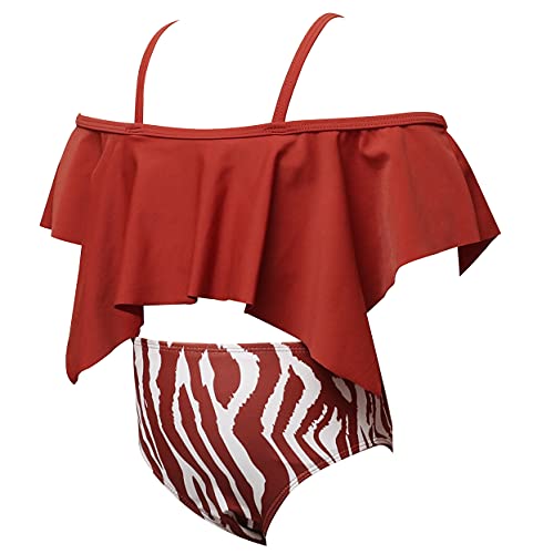 Bikinis Volantes Talle Alto Madre e Hija Mujer Niña Push Up Bañadores Mujer Nina Bañador Natacion Mujer Tankini Bikini Playa Bandeau Cintura Alta Talle Grande Trikini Traje de Baño Mujer Rojo 164