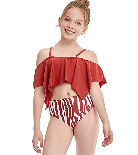 Bikinis Volantes Talle Alto Madre e Hija Mujer Niña Push Up Bañadores Mujer Nina Bañador Natacion Mujer Tankini Bikini Playa Bandeau Cintura Alta Talle Grande Trikini Traje de Baño Mujer Rojo 164