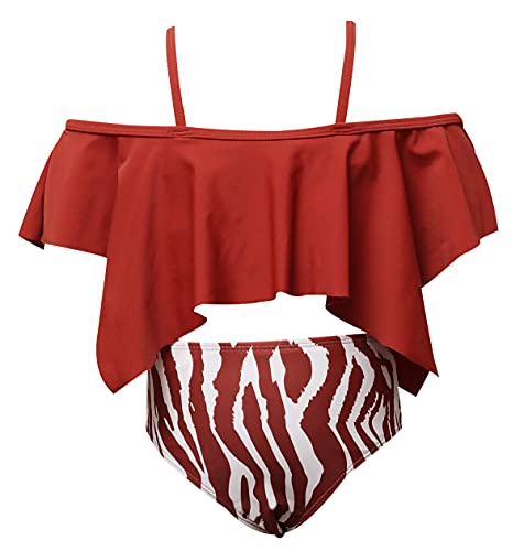 Bikinis Volantes Talle Alto Madre e Hija Mujer Niña Push Up Bañadores Mujer Nina Bañador Natacion Mujer Tankini Bikini Playa Bandeau Cintura Alta Talle Grande Trikini Traje de Baño Mujer Rojo 164