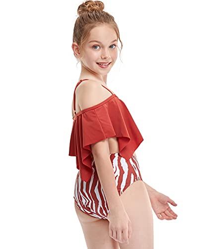 Bikinis Volantes Talle Alto Madre e Hija Mujer Niña Push Up Bañadores Mujer Nina Bañador Natacion Mujer Tankini Bikini Playa Bandeau Cintura Alta Talle Grande Trikini Traje de Baño Mujer Rojo 164