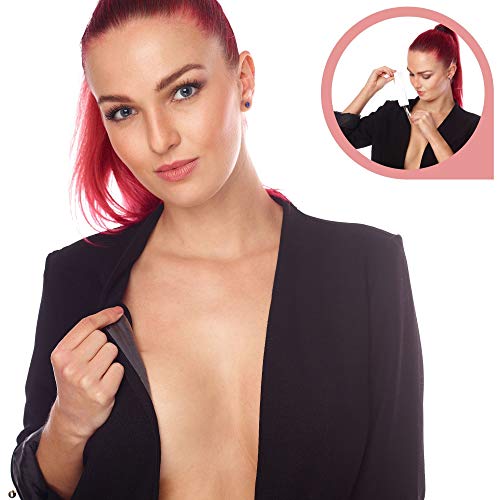 Bilbette Cinta adhesiva transparente de doble cara para mujer, resistente, súper ancha, para ropa de cuerpo, tiras adhesivas invisibles, resistentes, juego de 2, 3 cm