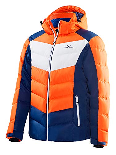 Black Crevice Chaqueta de esquí para hombre, naranja, azul y blanco, talla 52