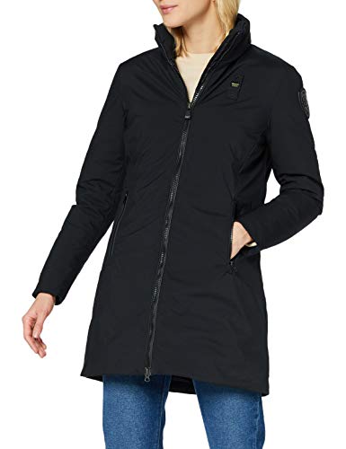 Blauer IMPERMEABILE/Trench LUNGHI Imbottito Piuma Abrigo de vestir, 999 Nero, L para Mujer