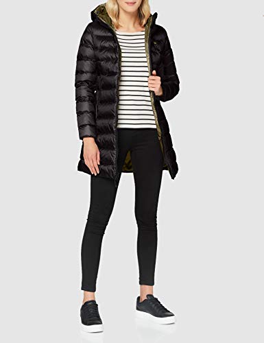 Blauer IMPERMEABILE/Trench LUNGHI Imbottito Piuma Chamarra de Plumas Alternativa, 999mt Nero INT. Verde Militare Chiaro, XS para Mujer
